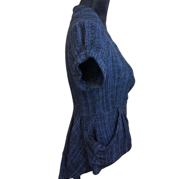 Nanette Lepore | Blue Tweed Asymmetrical Blazer | Sz 4 - Picture 7 of 14